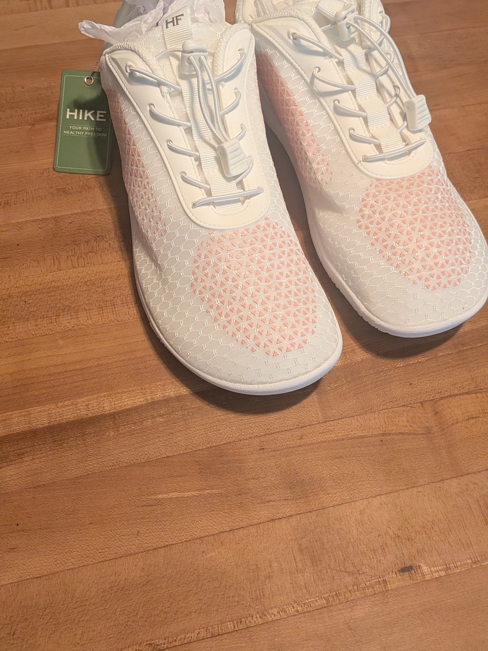 NWT Hike Footwear HF Series II Flow Barefoot Sneakers White/Pink Women's 13-13.5 - Picture 2 of 9